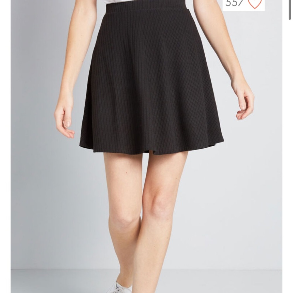 Black Knit Mini Skirt